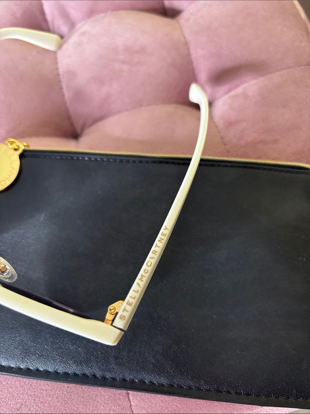 Authentic Stella McCartney Sunglasses with Navy Lenses and Gold Accents - Picture 3 of 8